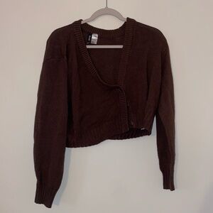 Brown Cropped Cardigan Size XL H&M Divided